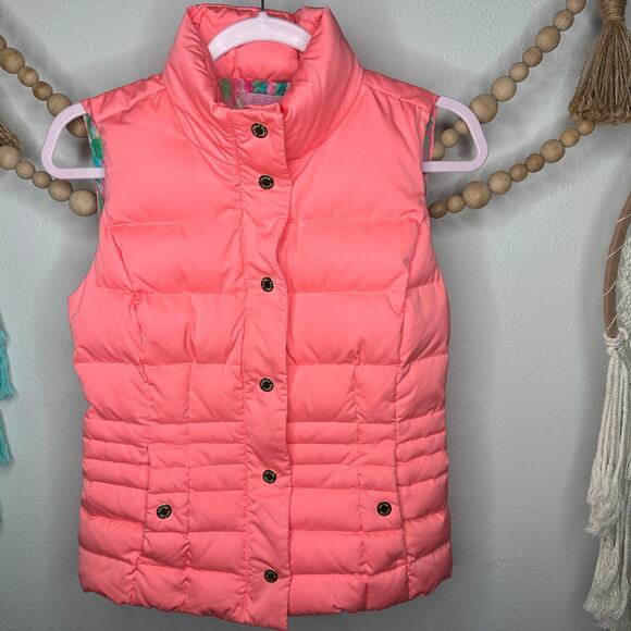 Lilly Pulitzer Isabella Down Quilted Pink Puffer Vest - Picture 3 of 6